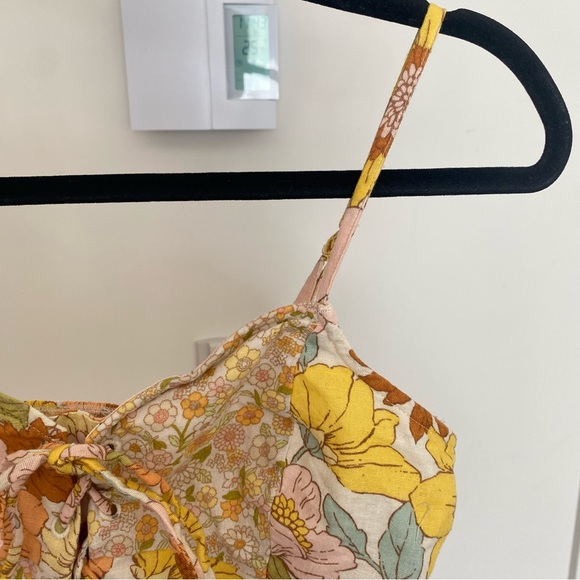 AE - Linen blend Floral Cropped Top - size S petite - Picture 13 of 14